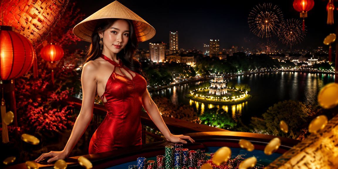 Phụ nữ Hà Nội đội nón lá đang kiểm tra ưu đãi hoàn tiền qua ứng dụng