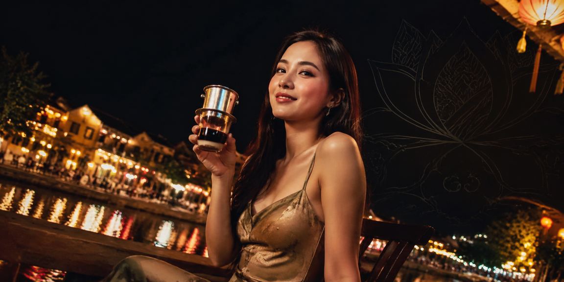 Người chơi thư giãn tại Hội An với cà phê và thiết bị cá cược trực tuyến